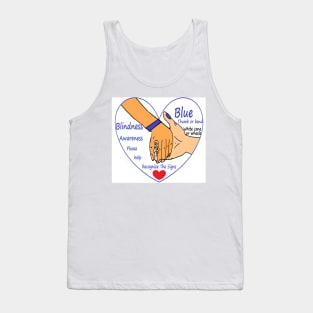 BLINDNESS AWARENESS BLUE THUMB AND BAND INTRO Tank Top